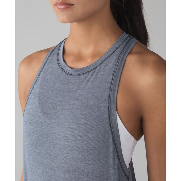 Lululemon Women's Hot Like Agni‎ Singlet Heathered Sterling Tank Top Athleisure - Picture 4 of 15